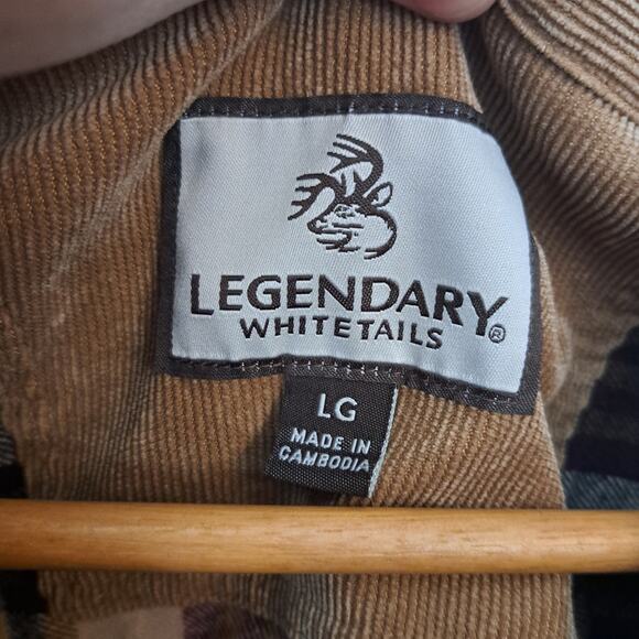 Legendary Whitetails Brown Plaid Long Sleeve Button Down Men's Larege - Picture 4 of 6